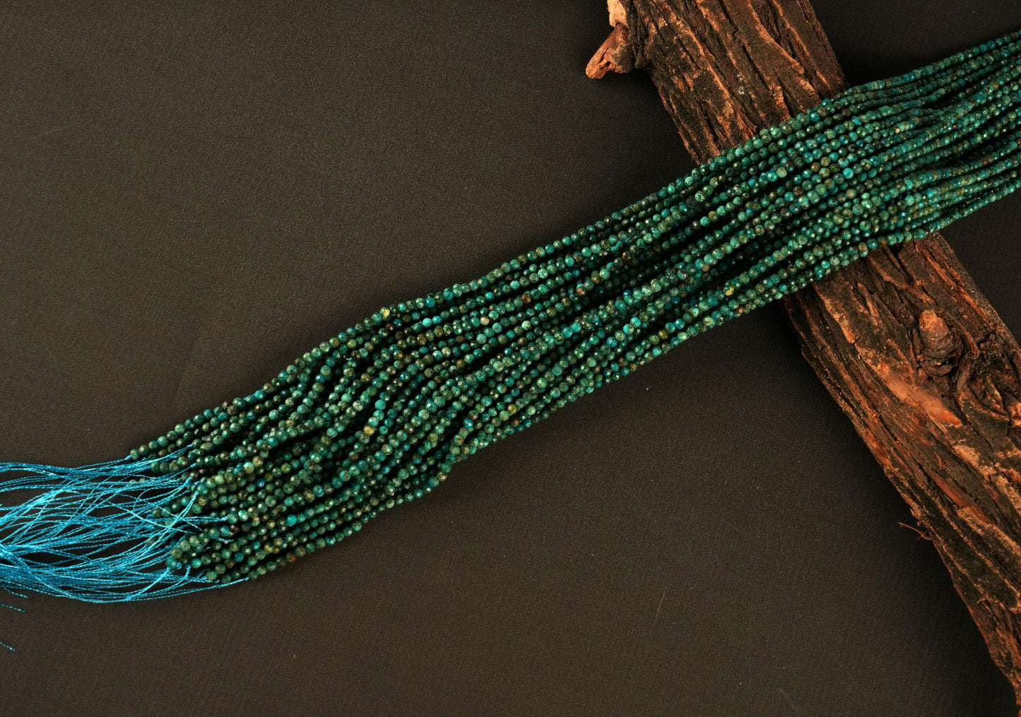 Natural Chrysocolla Gemstone Round Micro Faceted Beads String 15.5 Inches Long 2/3/4/6 MM for Jewelry Making and Crafting - AS & JG