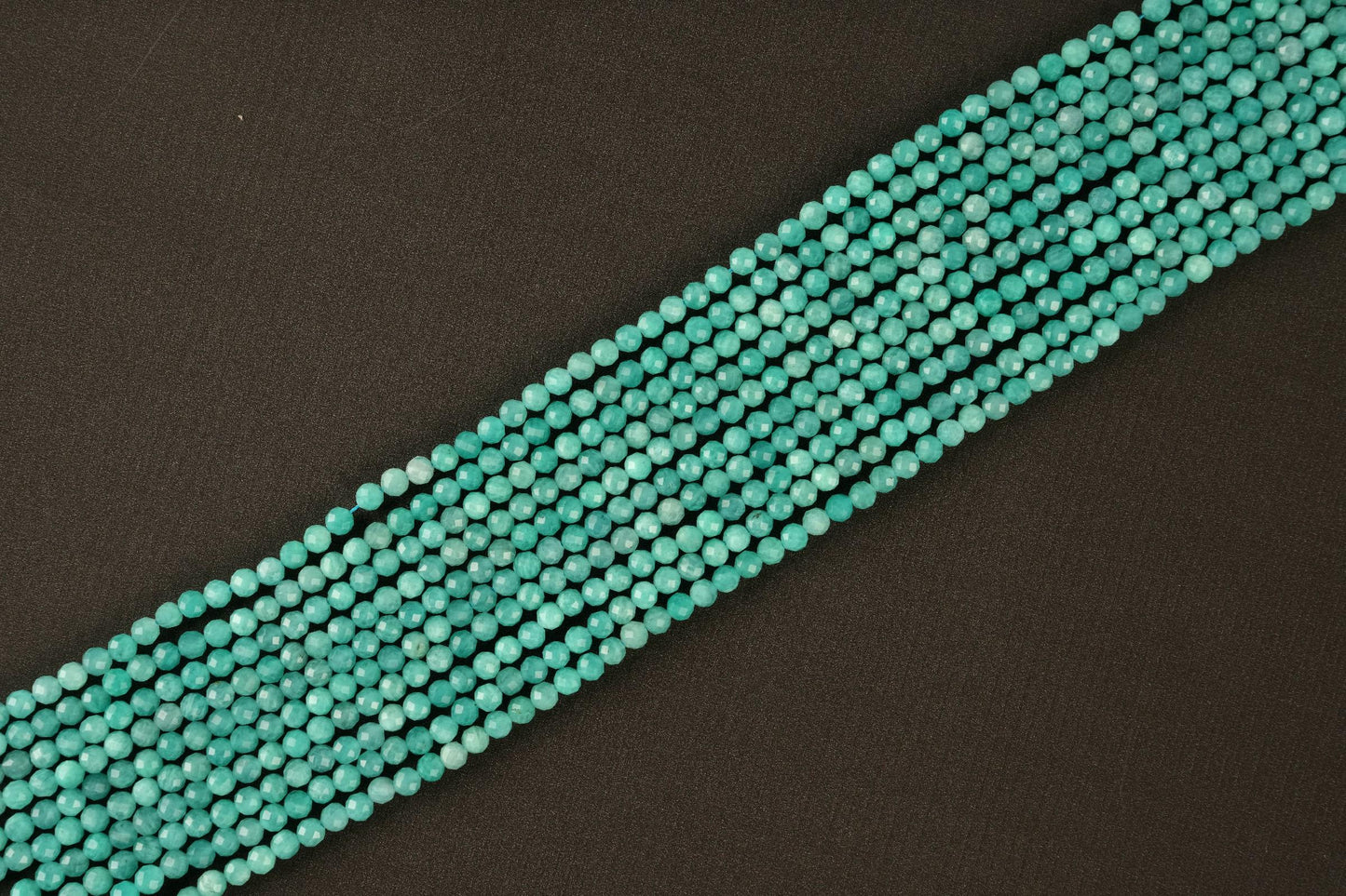 Natural Amazonite Gemstone Round Micro Faceted Beads String 15.5 Inches Long 2/3/4/6 MM for Jewelry Making and Crafting - AS & JG