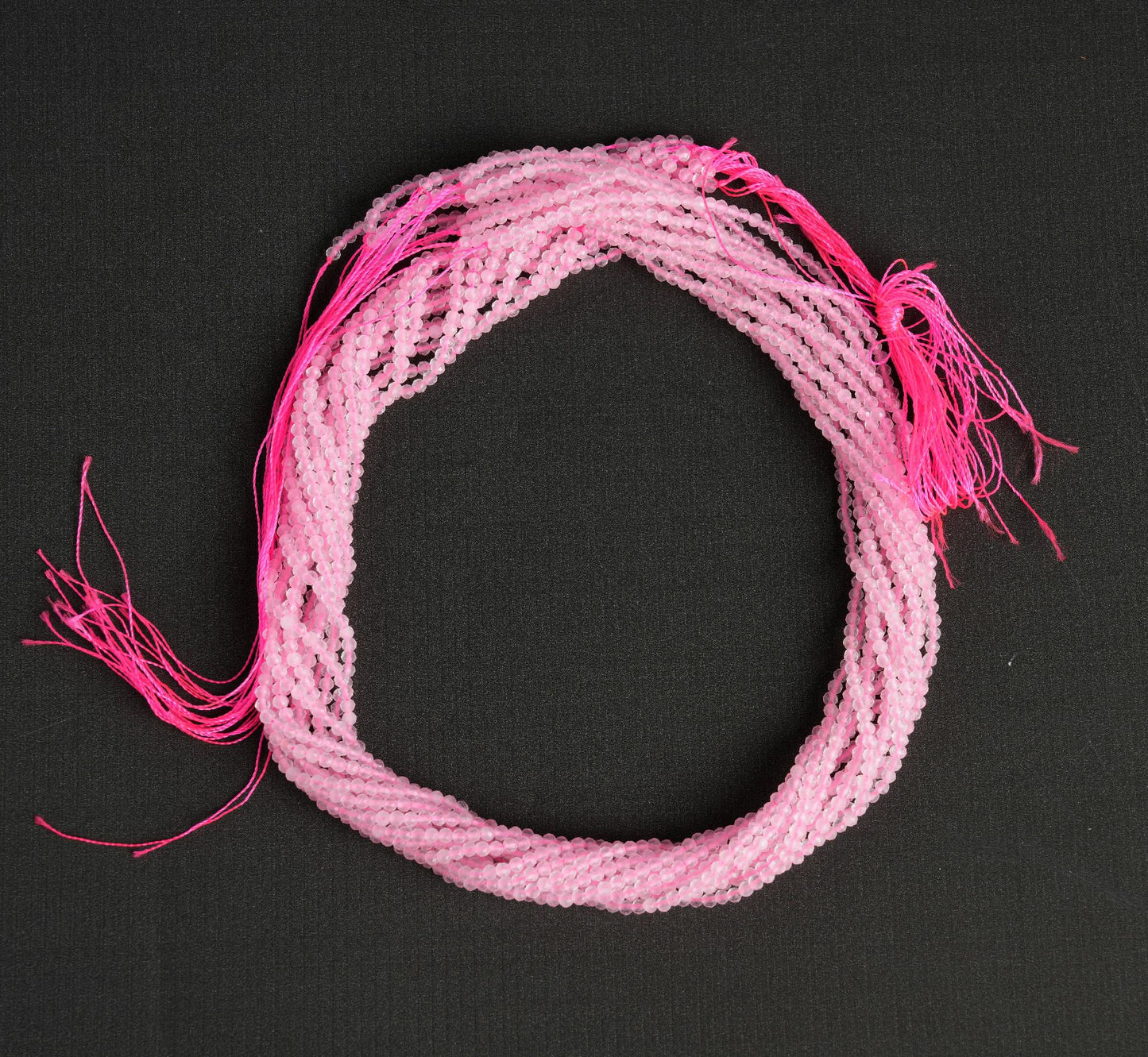 Natural Rose Quartz Gemstone Round Micro Faceted Beads String 15.5 Inches Long 2/3/4/6 MM for Jewelry Making and Crafting - AS & JG