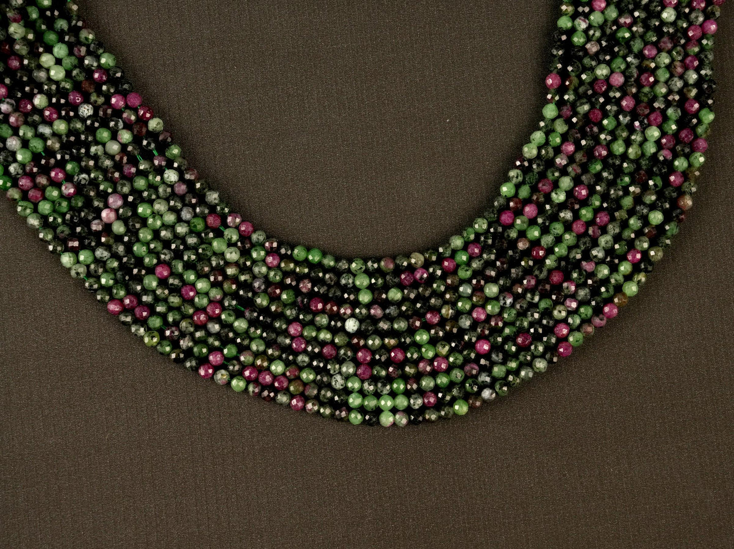 Natural Ruby Zoisite Gemstone Round Micro Faceted Beads String 15.5 Inches Long 2/3/4/6 MM for Jewelry Making and Crafting - AS & JG