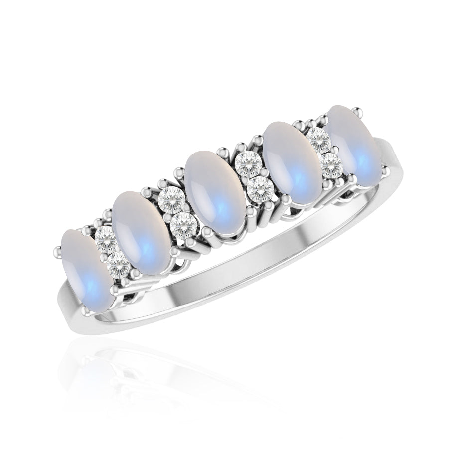 Sterling Silver Birthstone Ring | Genuine Gemstone & Diamond Studded Ring | Personalized Promise Ring | Gift for Her