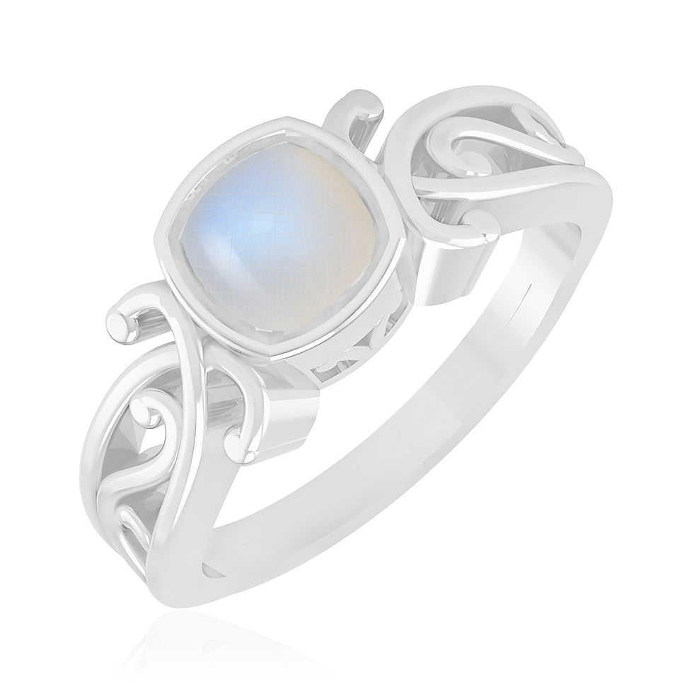 Celtic Knot Bezel Solitaire Ring | Sterling Silver Birthstone Ring | Genuine Gemstone & Diamond Studded Ring | Personalized Promise Ring | Gift for Her