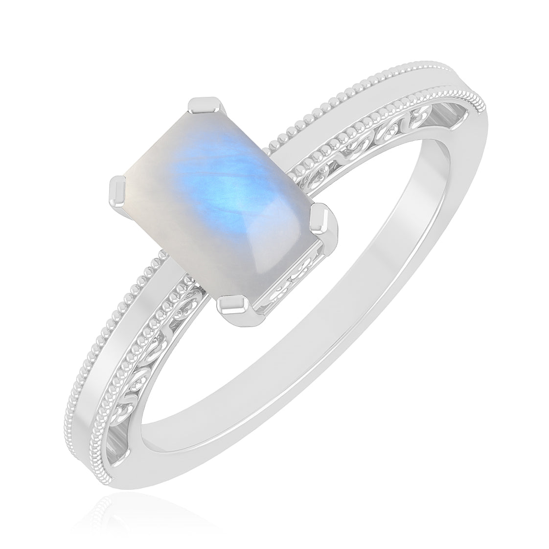 Vintage Milgrain Split Shank | Sterling Silver Birthstone Ring | Genuine Gemstone & Diamond Studded Ring | Personalized Promise Ring | Gift for Her
