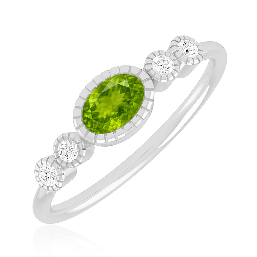 Bezel Set Three-Stone Ring | Sterling Silver Birthstone Ring | Genuine Gemstone & Diamond Studded Ring | Personalized Promise Ring | Gift for Her