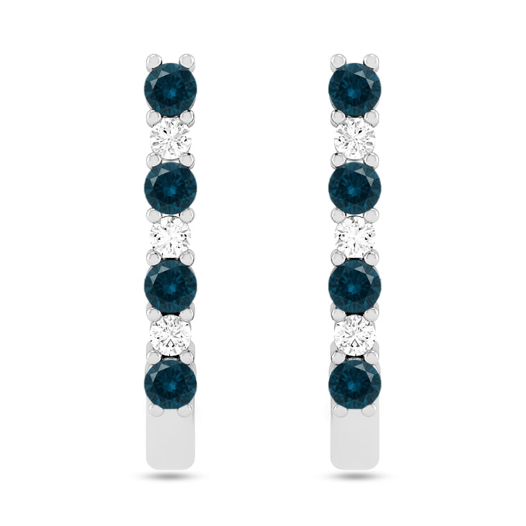 Bar Stud Earrings | 925 Sterling Silver Birthstone Stud Earrings | Diamond Accent Gemstone Earrings | 15 Birthstone Options | Gift for Women