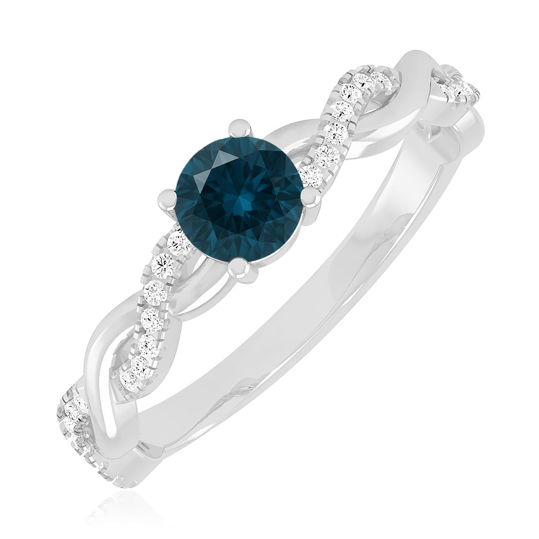 Infinity Knot Solitaire Ring | Sterling Silver Birthstone Ring | Genuine Gemstone & Diamond Studded Ring | Personalized Promise Ring | Gift for Her