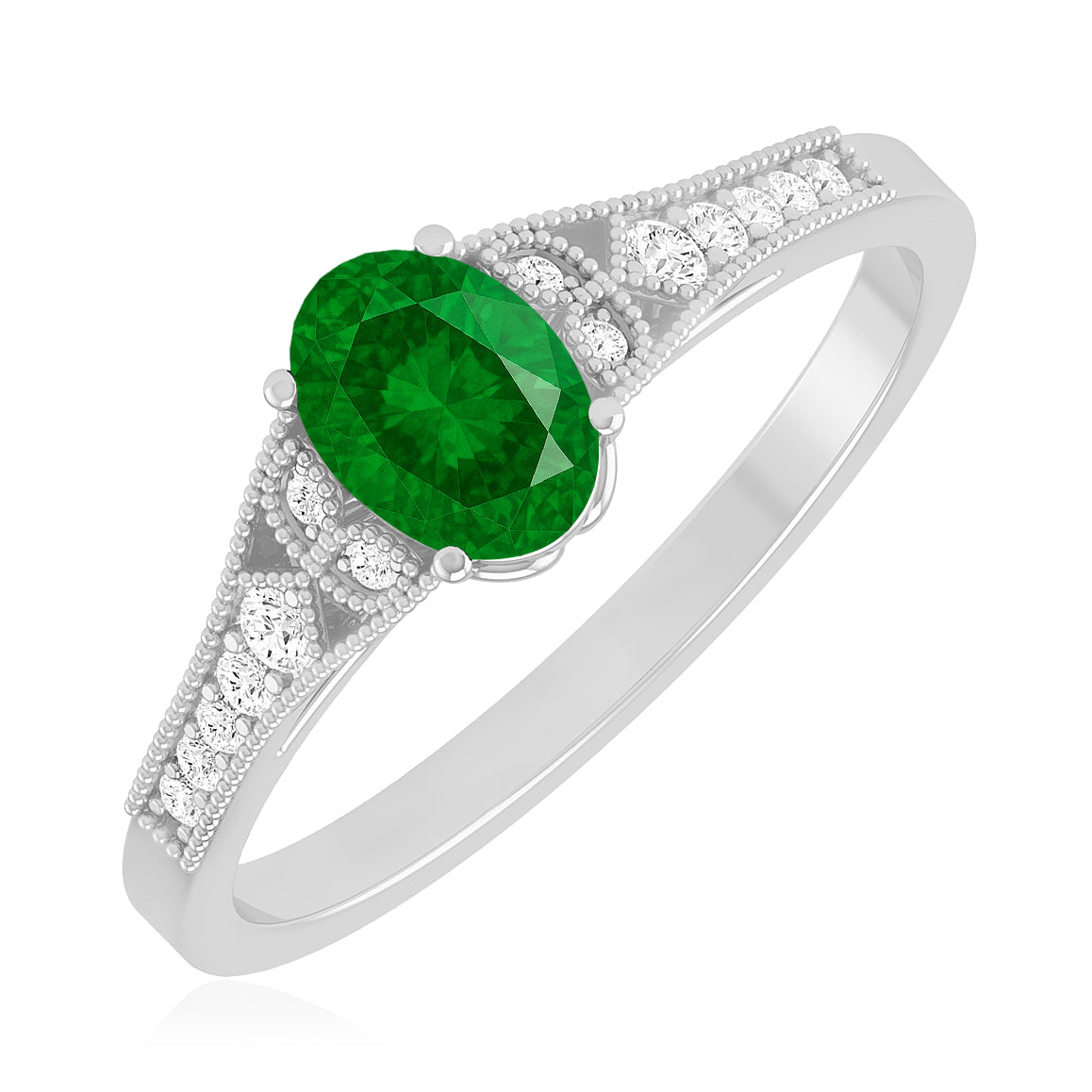 Classic Three-Stone Solitaire Ring | Sterling Silver Birthstone Ring | Genuine Gemstone & Diamond Studded Ring | Personalized Promise Ring | Gift for Her