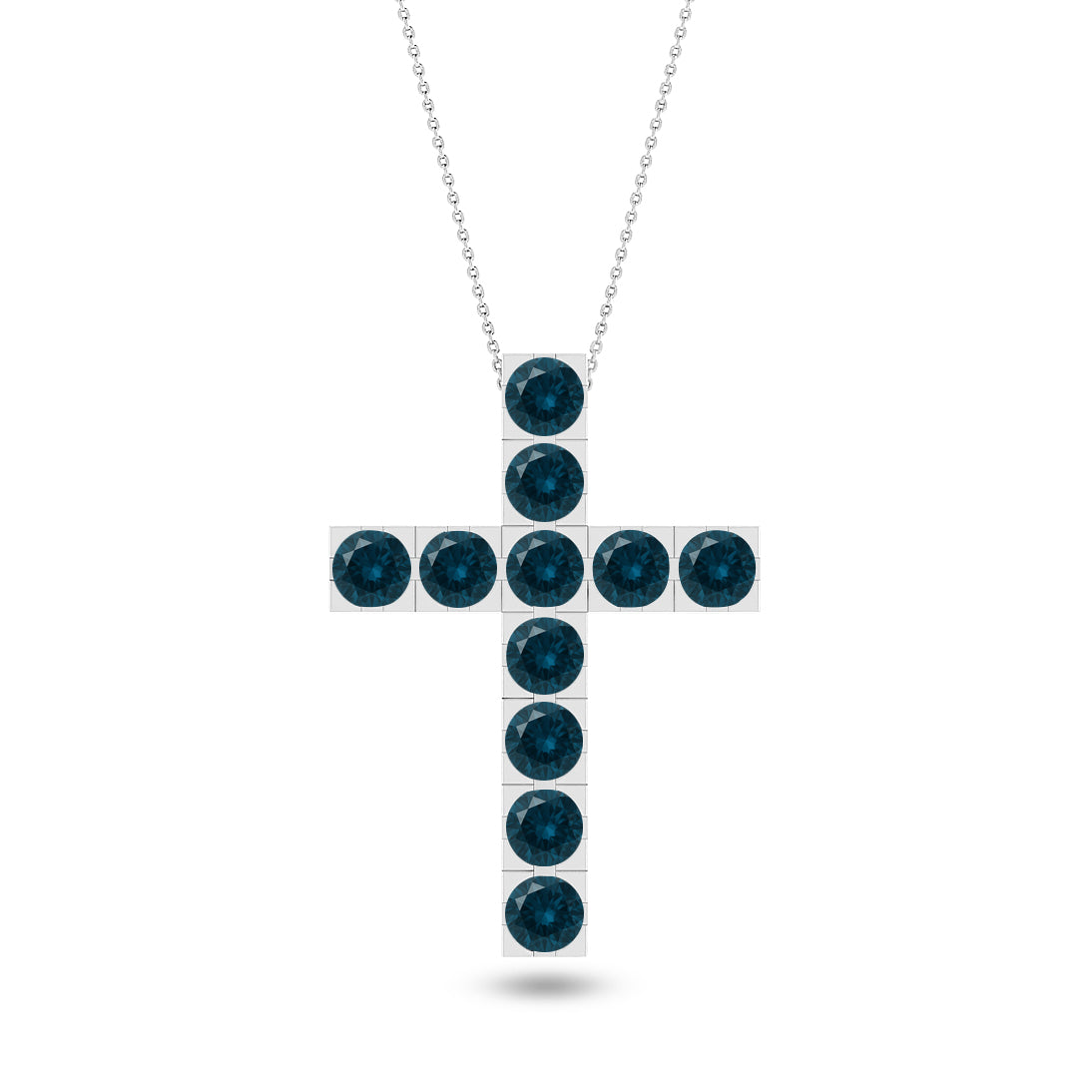 Cross Pendant Necklace | Sterling Silver Birthstone Necklace | Adjustable Chain | 15 Gemstone Choices | Personalized Gemstone Pendant