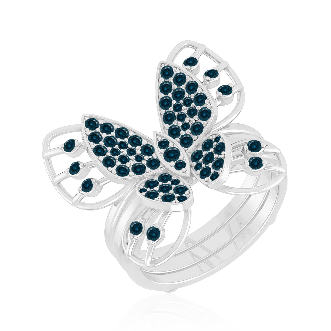 Butterfly Ring | Sterling Silver Birthstone Ring | Genuine Gemstone Ring | Personalized Promise Ring | Gift for Her