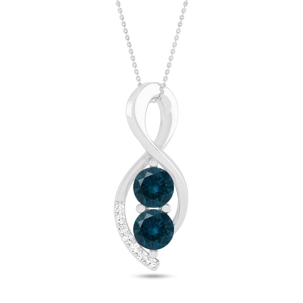 Infinity Twist Pendant | Starburst Pendant | Heart Knot Teardrop Pendant | Sterling Silver Birthstone Necklace | Diamond Accent | Adjustable Chain | 15 Gemstone Choices