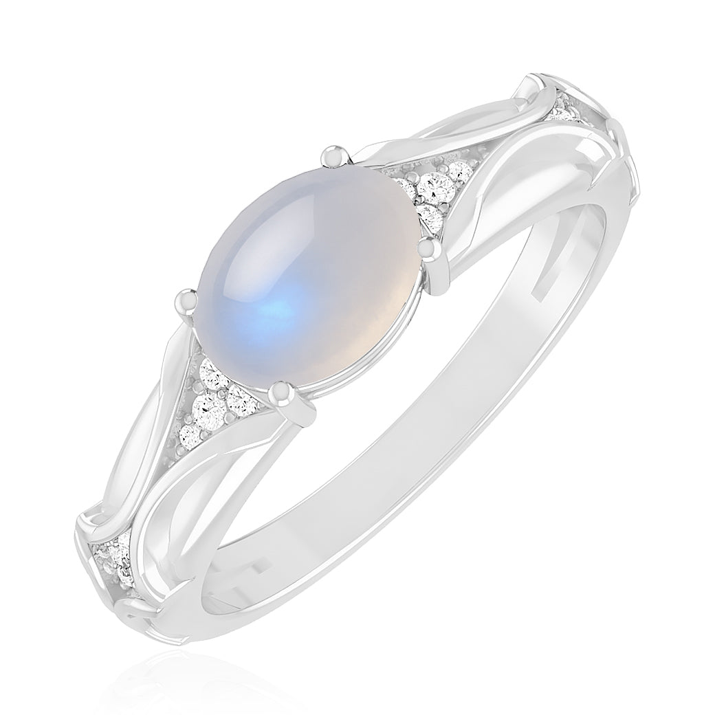 Bypass Solitaire Ring | Sterling Silver Birthstone Ring | Genuine Gemstone Studded Ring | Personalized Promise Ring | Gift for Her