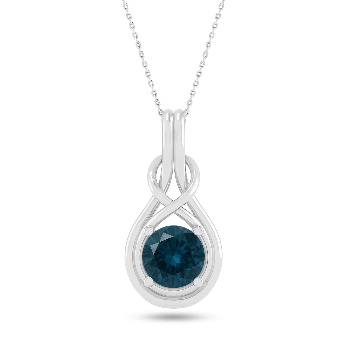 Infinity Teardrop Solitaire Pendant | Sterling Silver Birthstone Necklace | Adjustable Chain | 15 Gemstone Choices | Personalized Gemstone Pendant