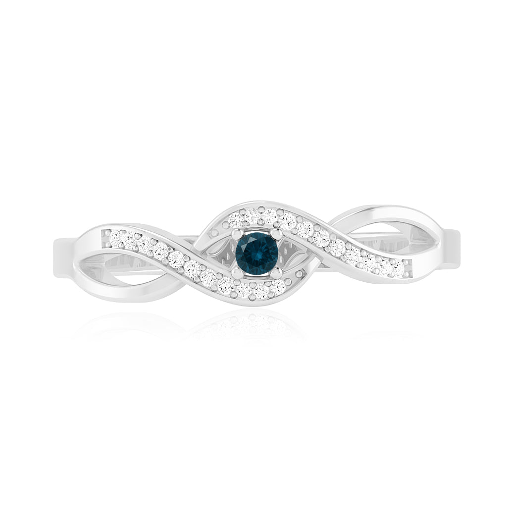 Infinity Ring | Sterling Silver Birthstone Ring | Genuine Gemstone & Diamond Studded Ring | Personalized Promise Ring | Gift for Her
