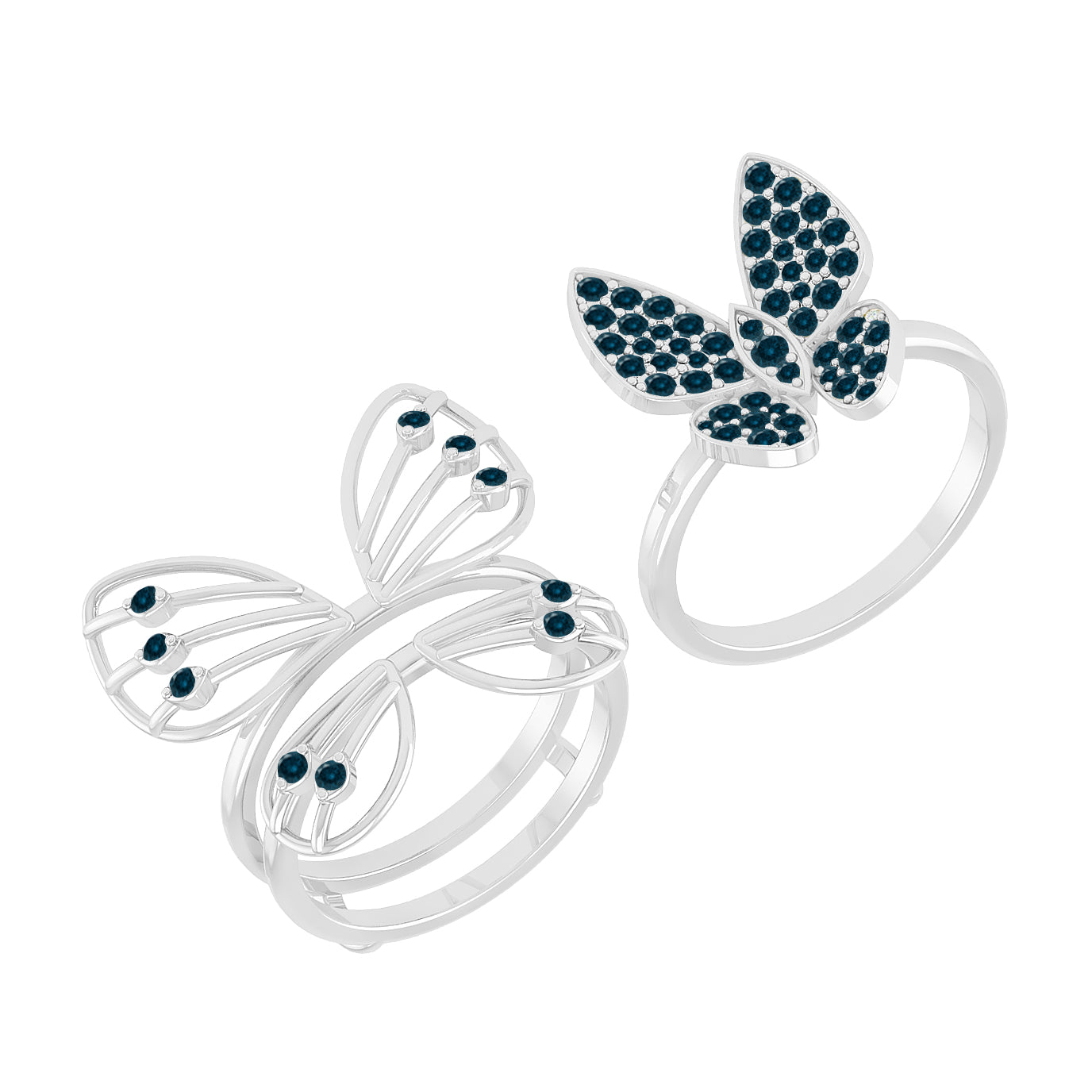 Butterfly Ring | Sterling Silver Birthstone Ring | Genuine Gemstone Ring | Personalized Promise Ring | Gift for Her