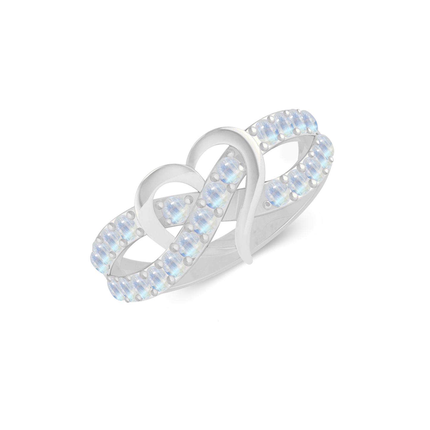 Heart Infinity Ring | Sterling Silver Birthstone Ring | Genuine Gemstone & Diamond Studded Ring | Personalized Promise Ring | Gift for Her