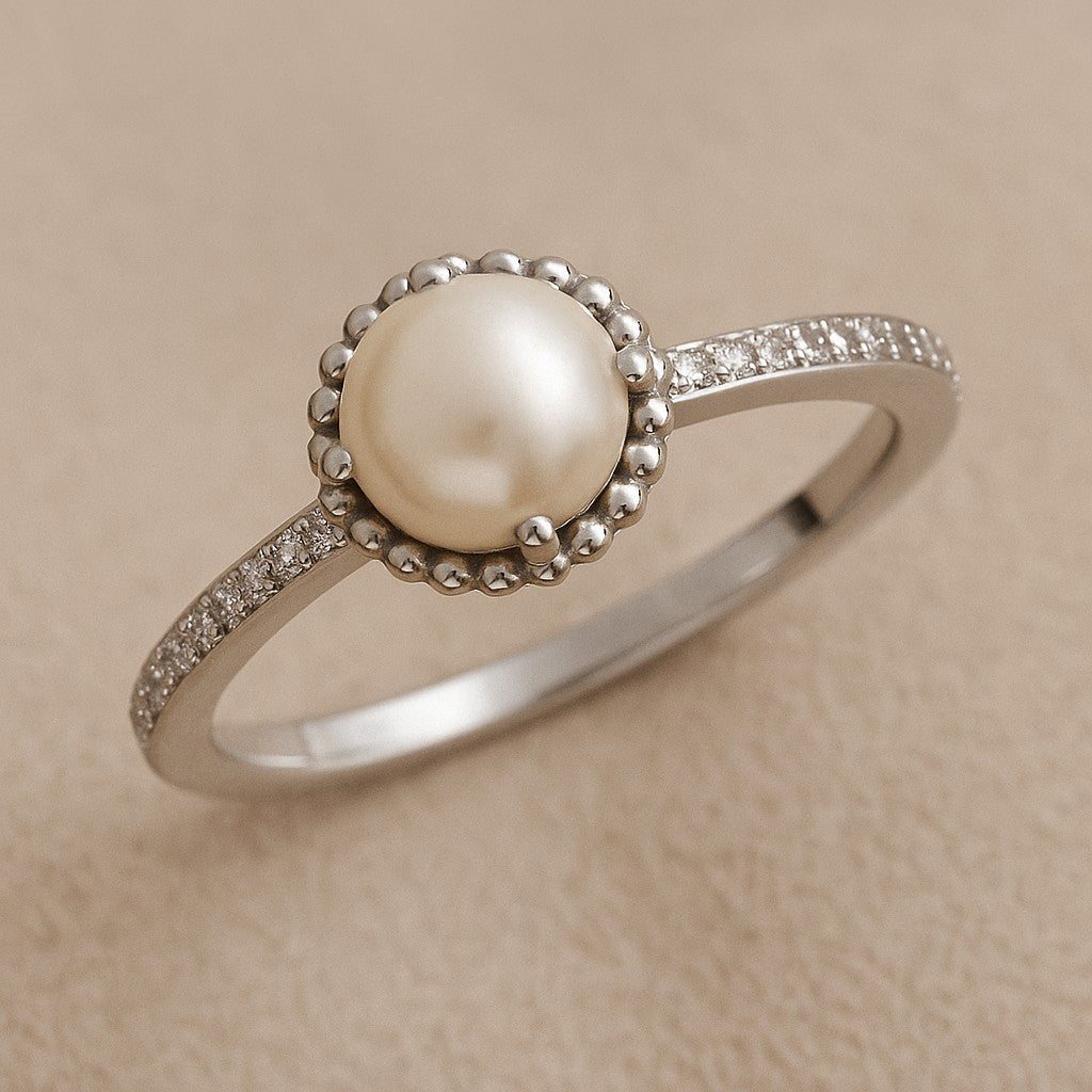 Bezel Halo Solitaire Ring | Sterling Silver Birthstone Ring | Genuine Gemstone & Diamond Studded Ring | Personalized Promise Ring | Gift for Her