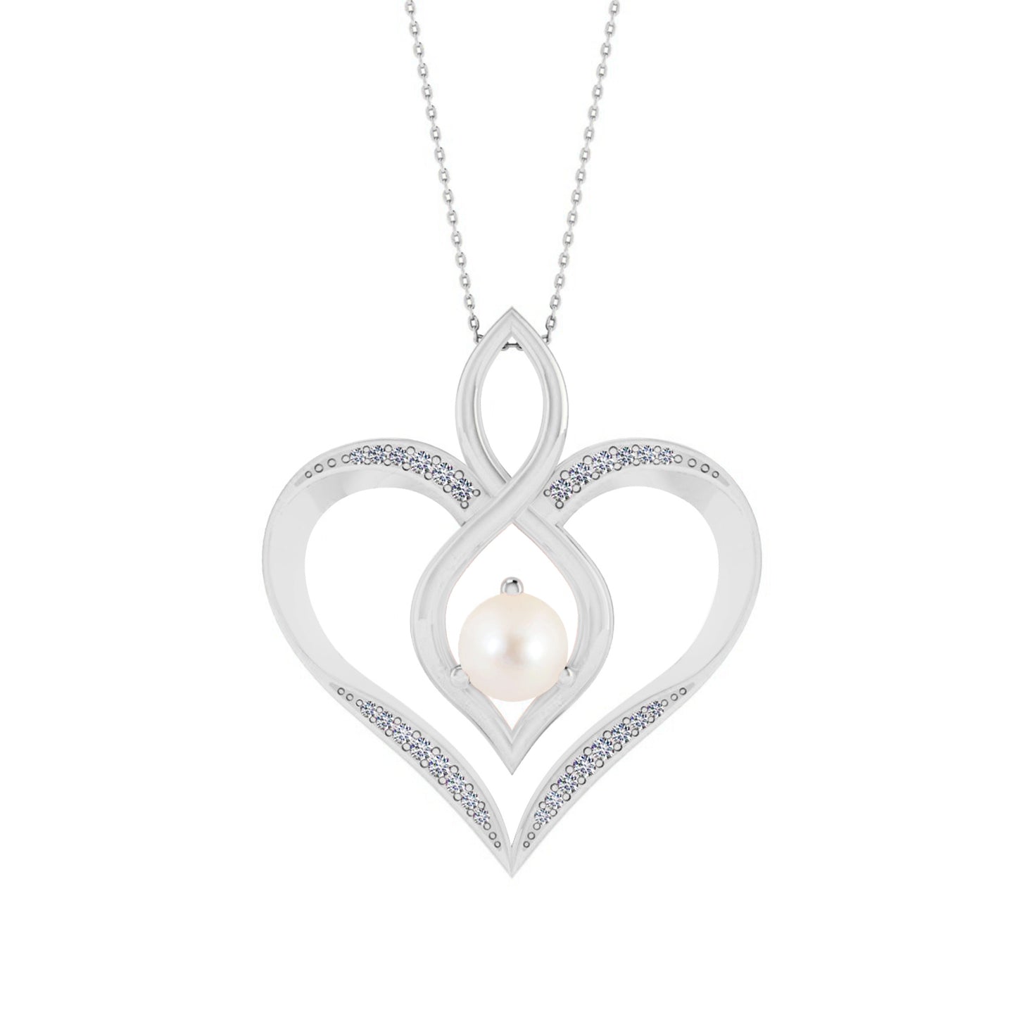 Sterling Silver Birthstone Necklace | Diamond Accent | Adjustable Chain | 15 Gemstone Choices