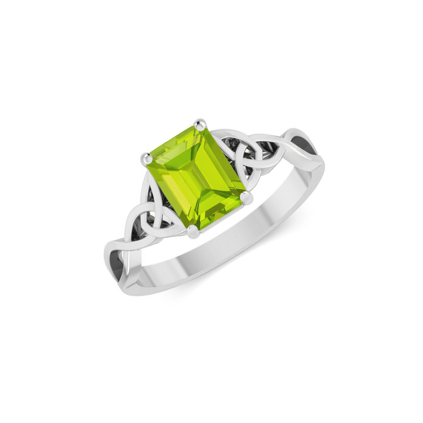 Celtic Knot Solitaire Ring | Sterling Silver Birthstone Ring | Genuine Gemstone Studded Ring | Personalized Promise Ring | Gift for Her