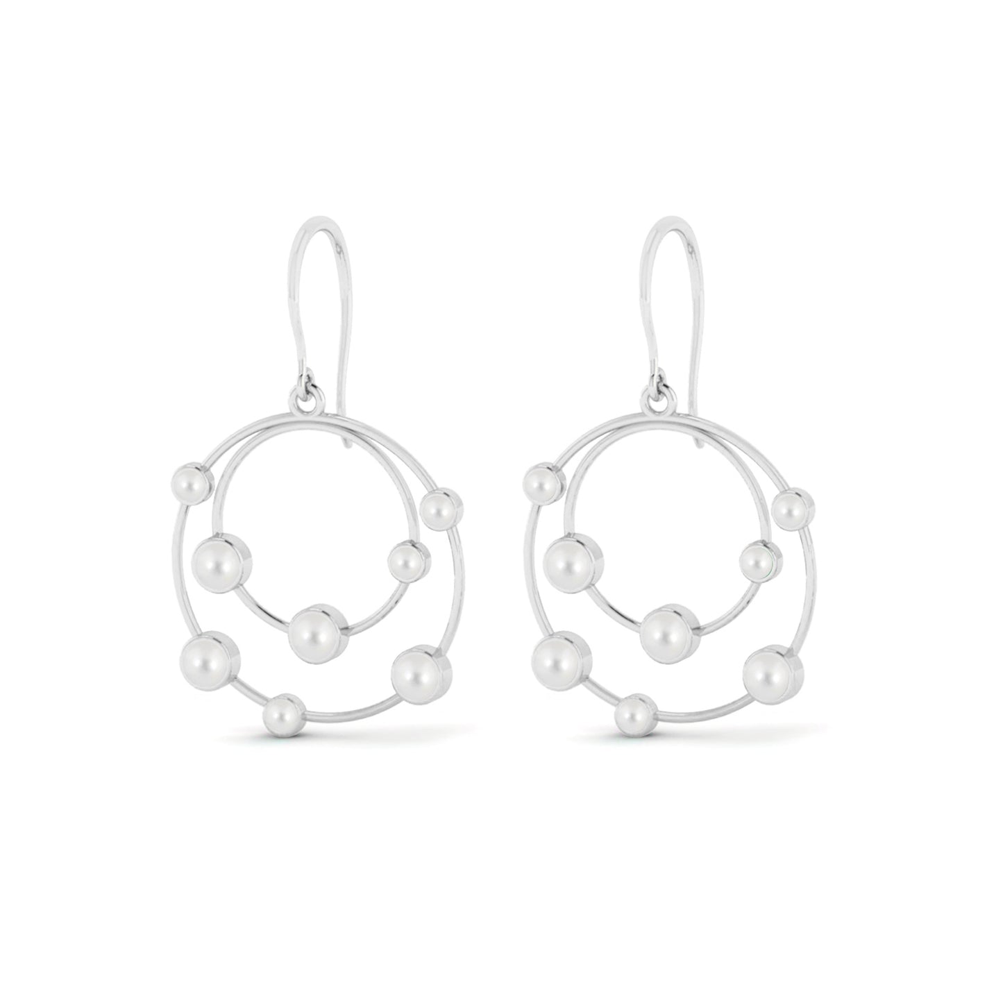 Open Circle Drop Earrings | 925 Sterling Silver Birthstone Stud Earrings | Diamond Accent Gemstone Earrings | 15 Birthstone Options | Gift for Women
