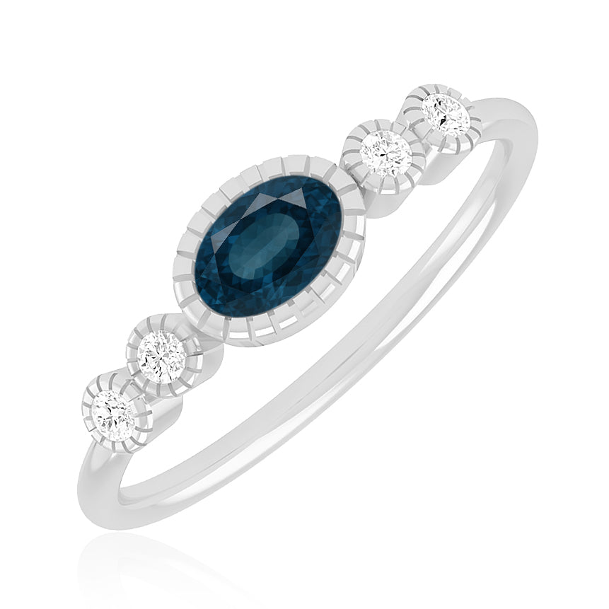Bezel Set Three-Stone Ring | Sterling Silver Birthstone Ring | Genuine Gemstone & Diamond Studded Ring | Personalized Promise Ring | Gift for Her
