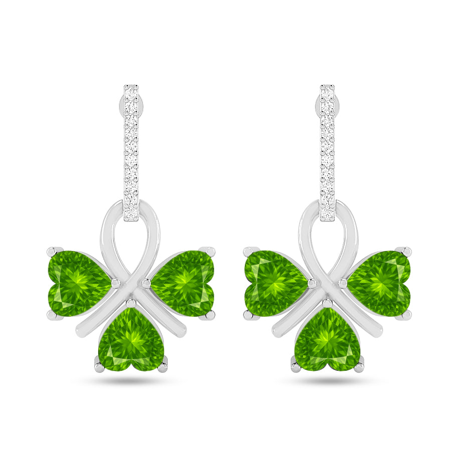 Butterfly Drop Earrings | 925 Sterling Silver Birthstone Stud Earrings | Diamond Accent Gemstone Earrings | 15 Birthstone Options | Gift for Women