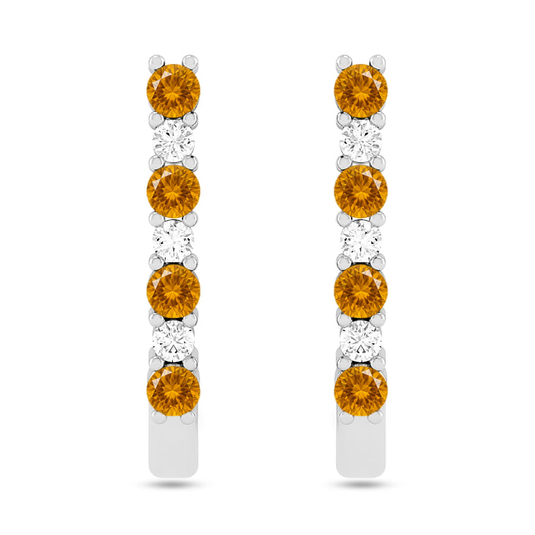 Bar Stud Earrings | 925 Sterling Silver Birthstone Stud Earrings | Diamond Accent Gemstone Earrings | 15 Birthstone Options | Gift for Women