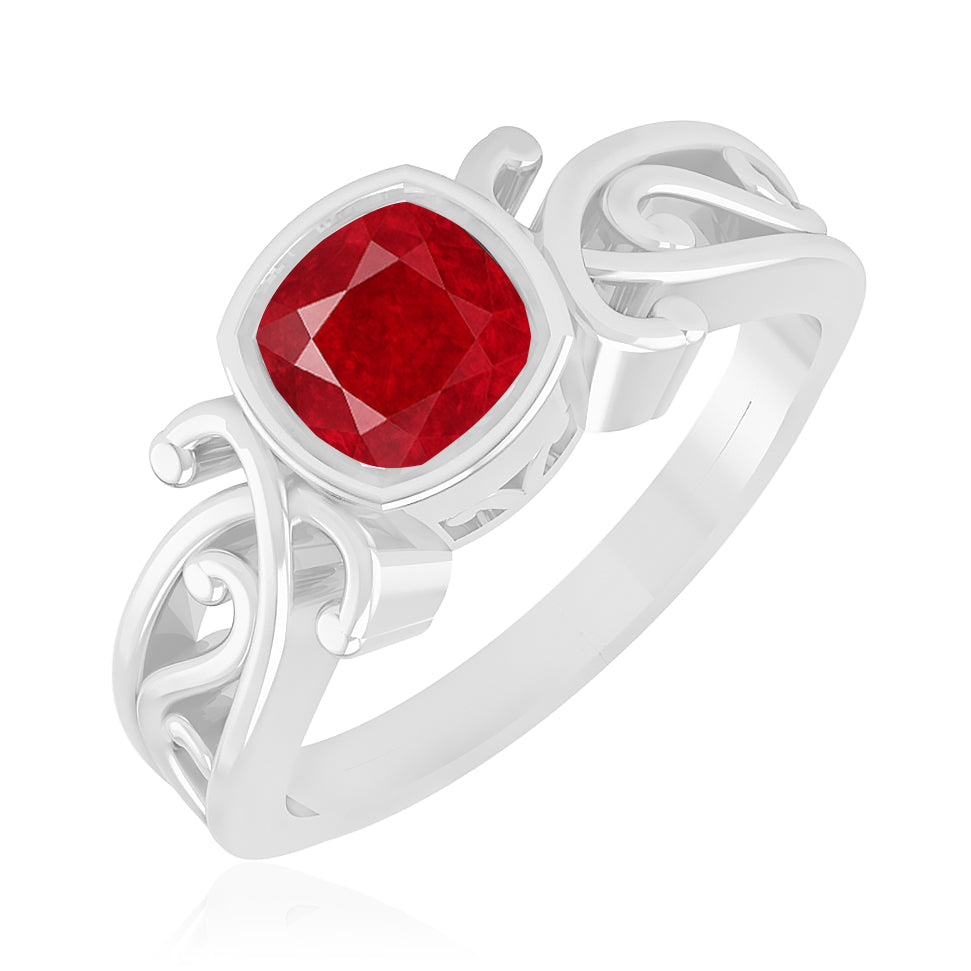 Celtic Knot Bezel Solitaire Ring | Sterling Silver Birthstone Ring | Genuine Gemstone & Diamond Studded Ring | Personalized Promise Ring | Gift for Her
