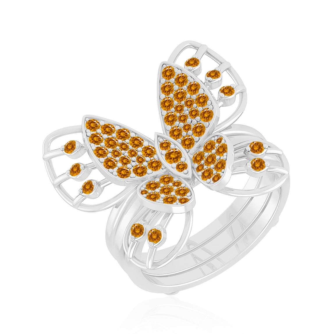 Butterfly Ring | Sterling Silver Birthstone Ring | Genuine Gemstone Ring | Personalized Promise Ring | Gift for Her