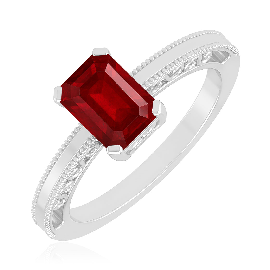 Vintage Milgrain Split Shank | Sterling Silver Birthstone Ring | Genuine Gemstone & Diamond Studded Ring | Personalized Promise Ring | Gift for Her