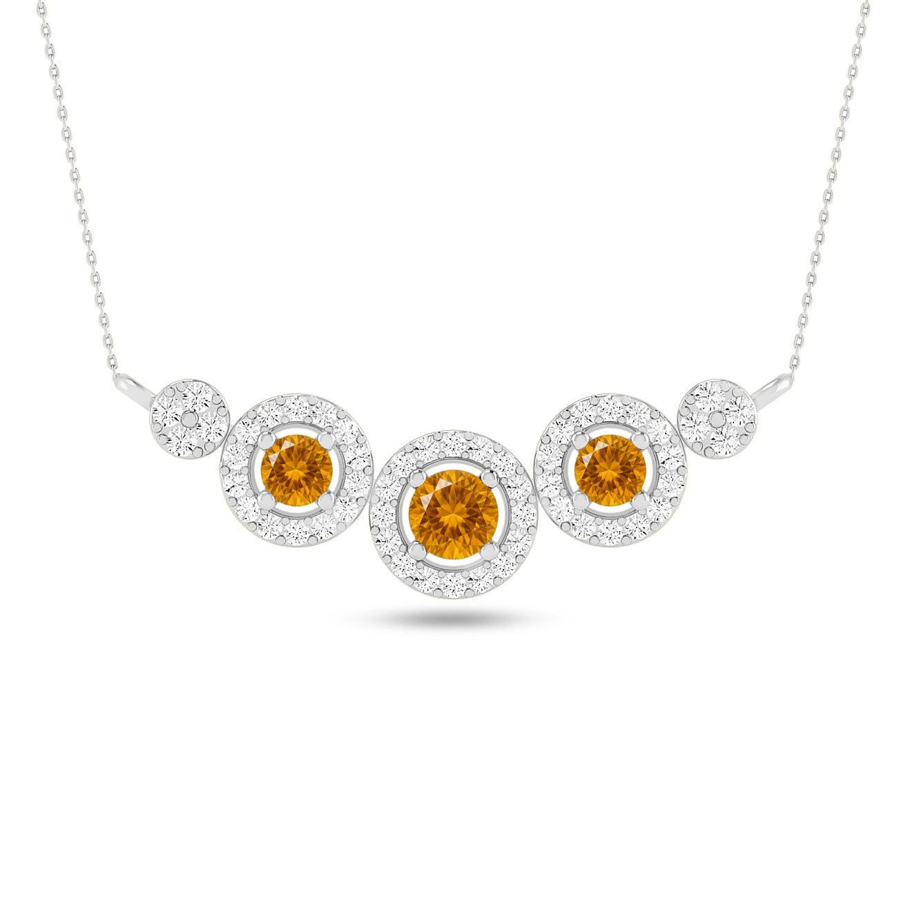 Journey Circle Necklace | Starburst Pendant | Heart Knot Teardrop Pendant | Sterling Silver Birthstone Necklace | Diamond Accent | Adjustable Chain | 15 Gemstone Choices