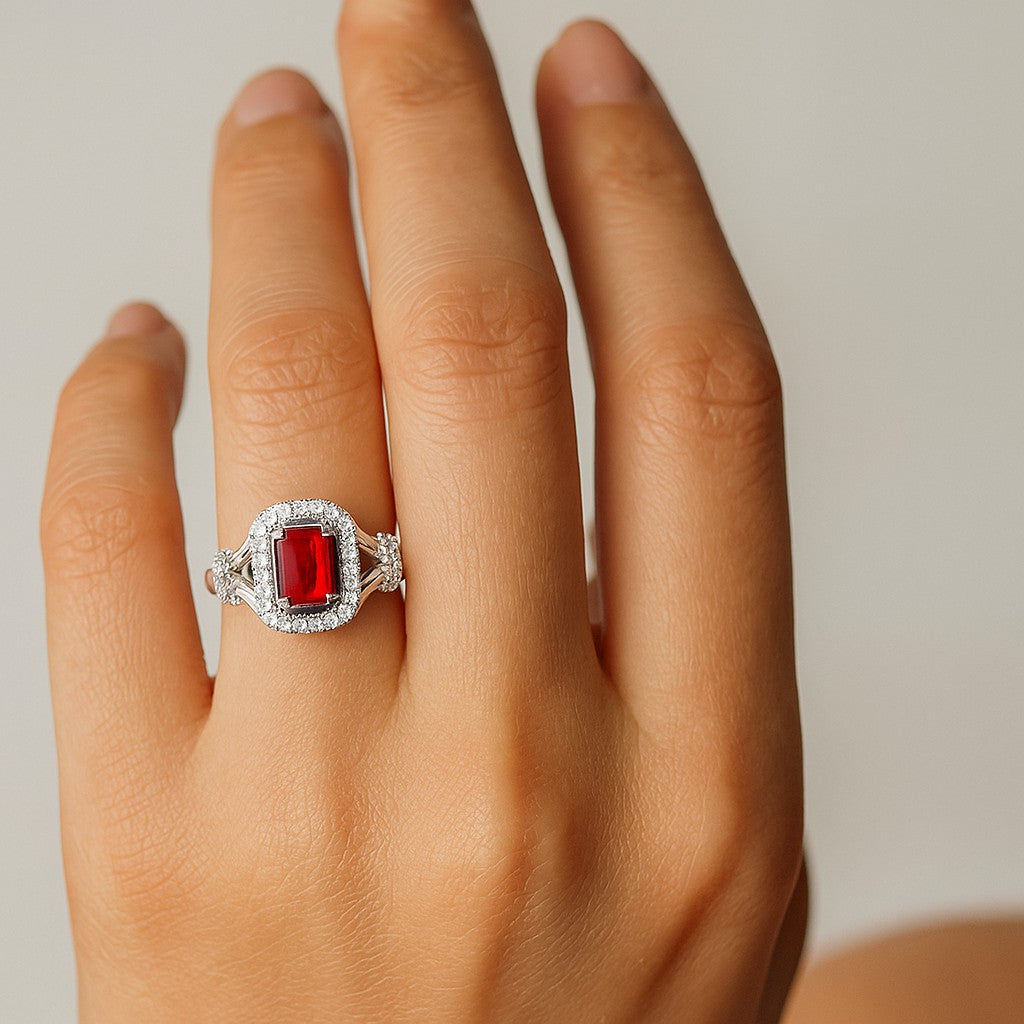 Twisted Split Shank Ring | Sterling Silver Birthstone Ring | Genuine Gemstone Studded Ring | Personalized Promise Ring | Gift for Her