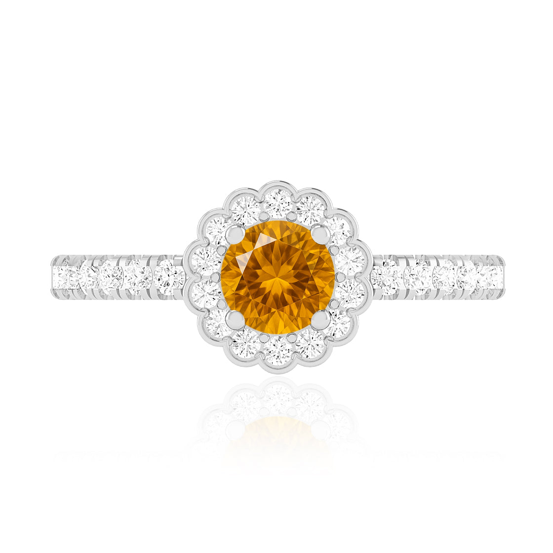 Flower Cluster Ring | Sterling Silver Birthstone Ring | Genuine Gemstone & Diamond Studded Ring | Personalized Promise Ring | Gift for Her