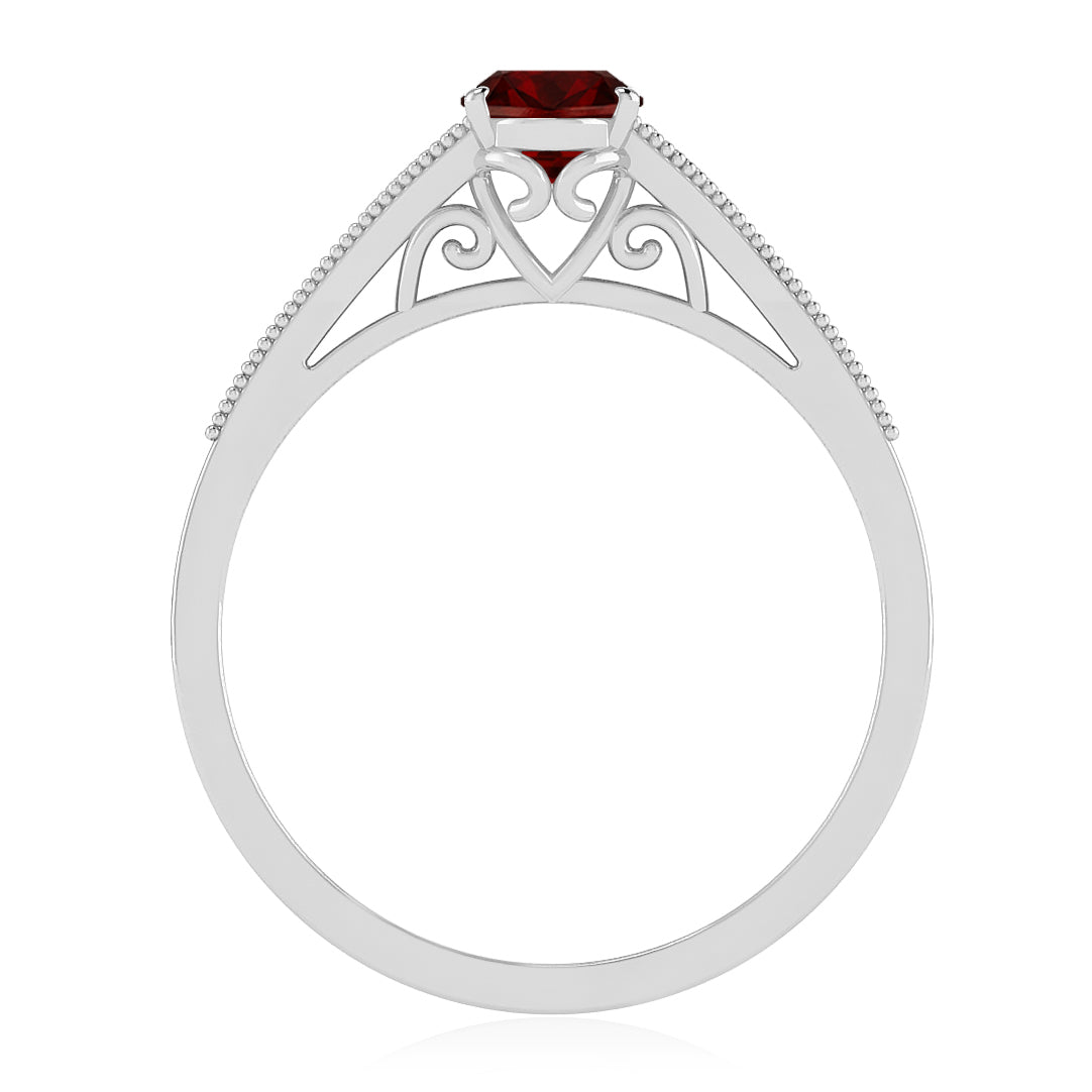 Classic Three-Stone Solitaire Ring | Sterling Silver Birthstone Ring | Genuine Gemstone & Diamond Studded Ring | Personalized Promise Ring | Gift for Her