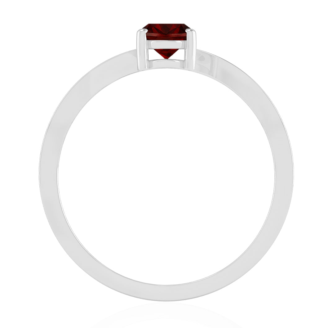 Oval Solitaire Ring | Sterling Silver Birthstone Ring | Genuine Gemstone & Diamond Studded Ring | Personalized Promise Ring | Gift for Her