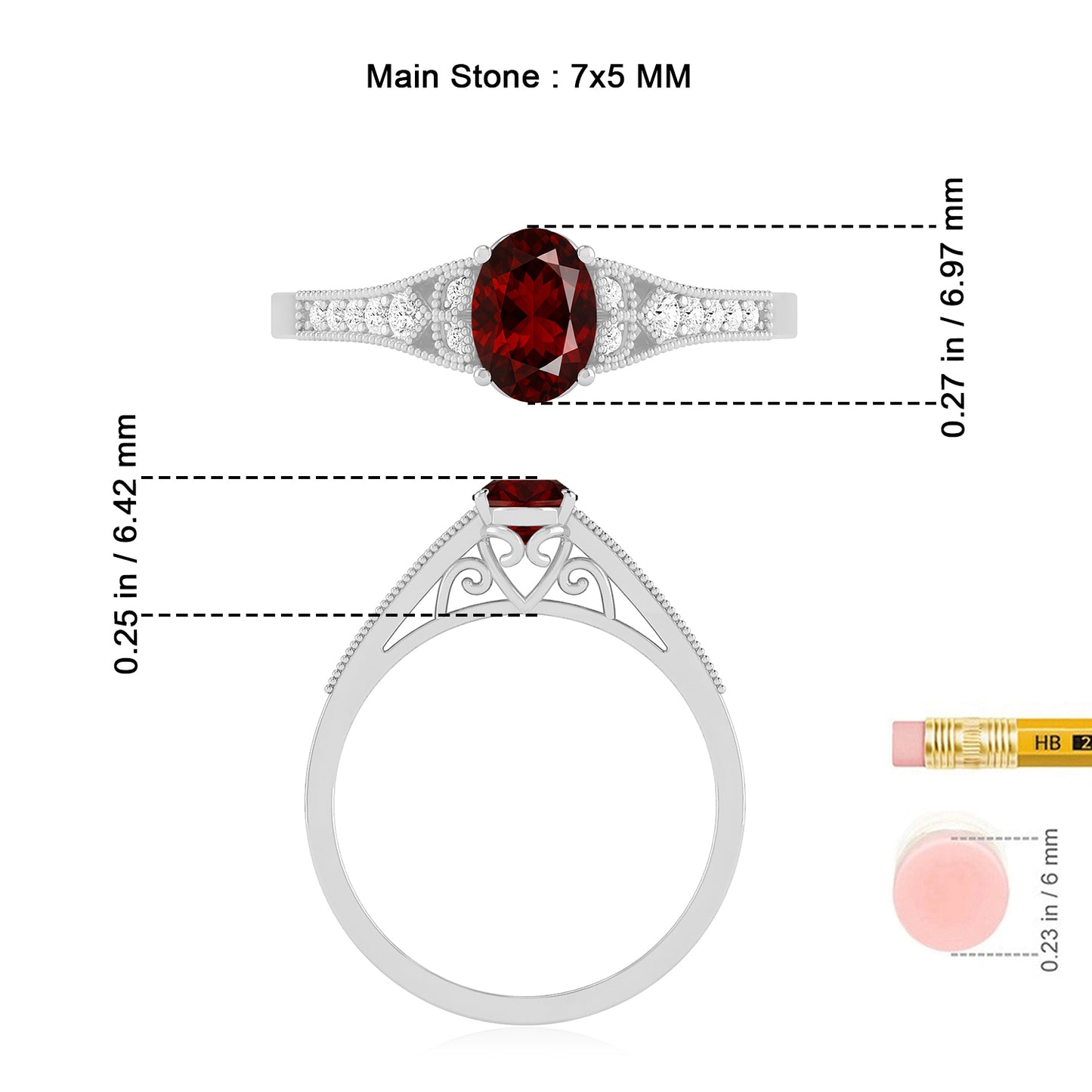 Classic Three-Stone Solitaire Ring | Sterling Silver Birthstone Ring | Genuine Gemstone & Diamond Studded Ring | Personalized Promise Ring | Gift for Her