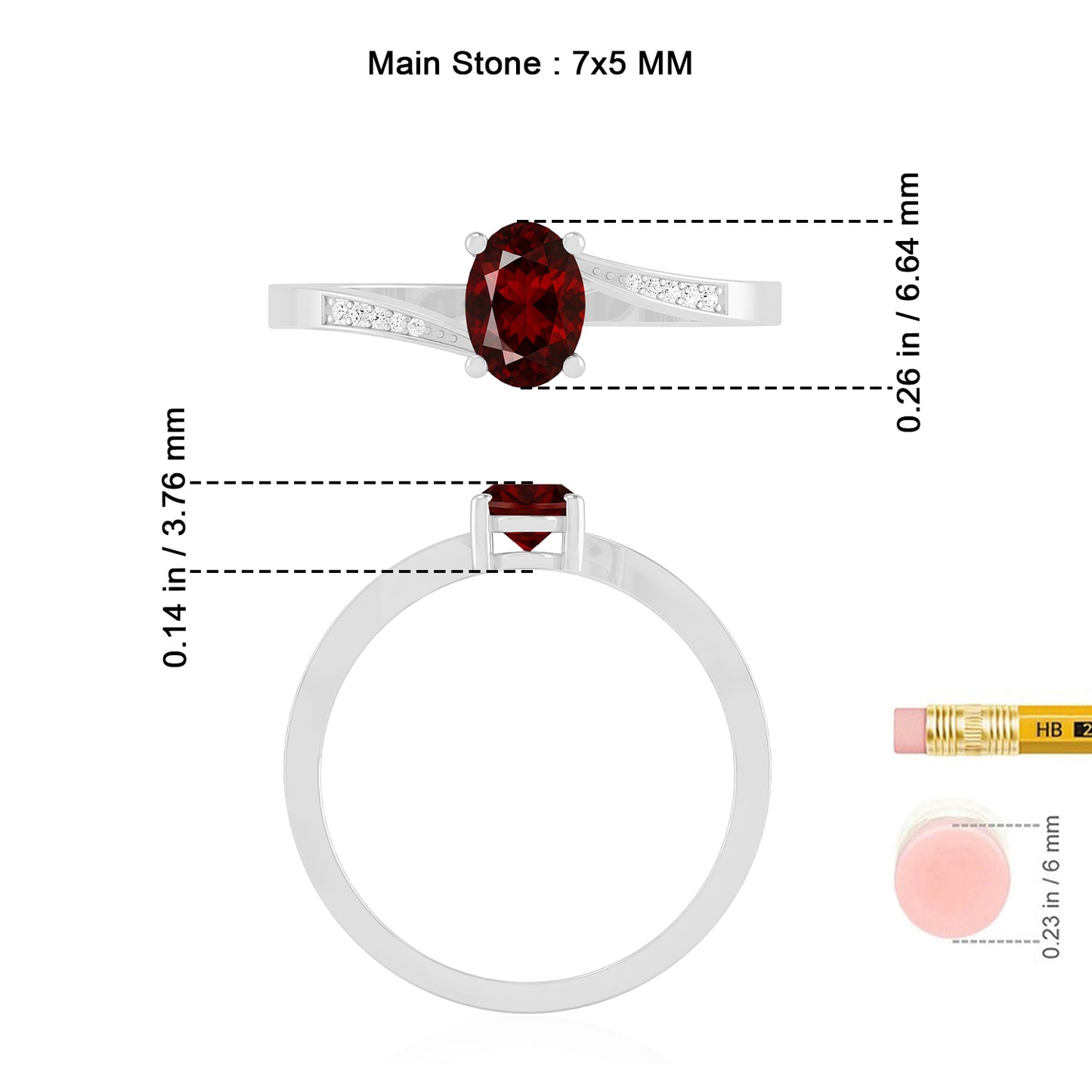 Oval Solitaire Ring | Sterling Silver Birthstone Ring | Genuine Gemstone & Diamond Studded Ring | Personalized Promise Ring | Gift for Her