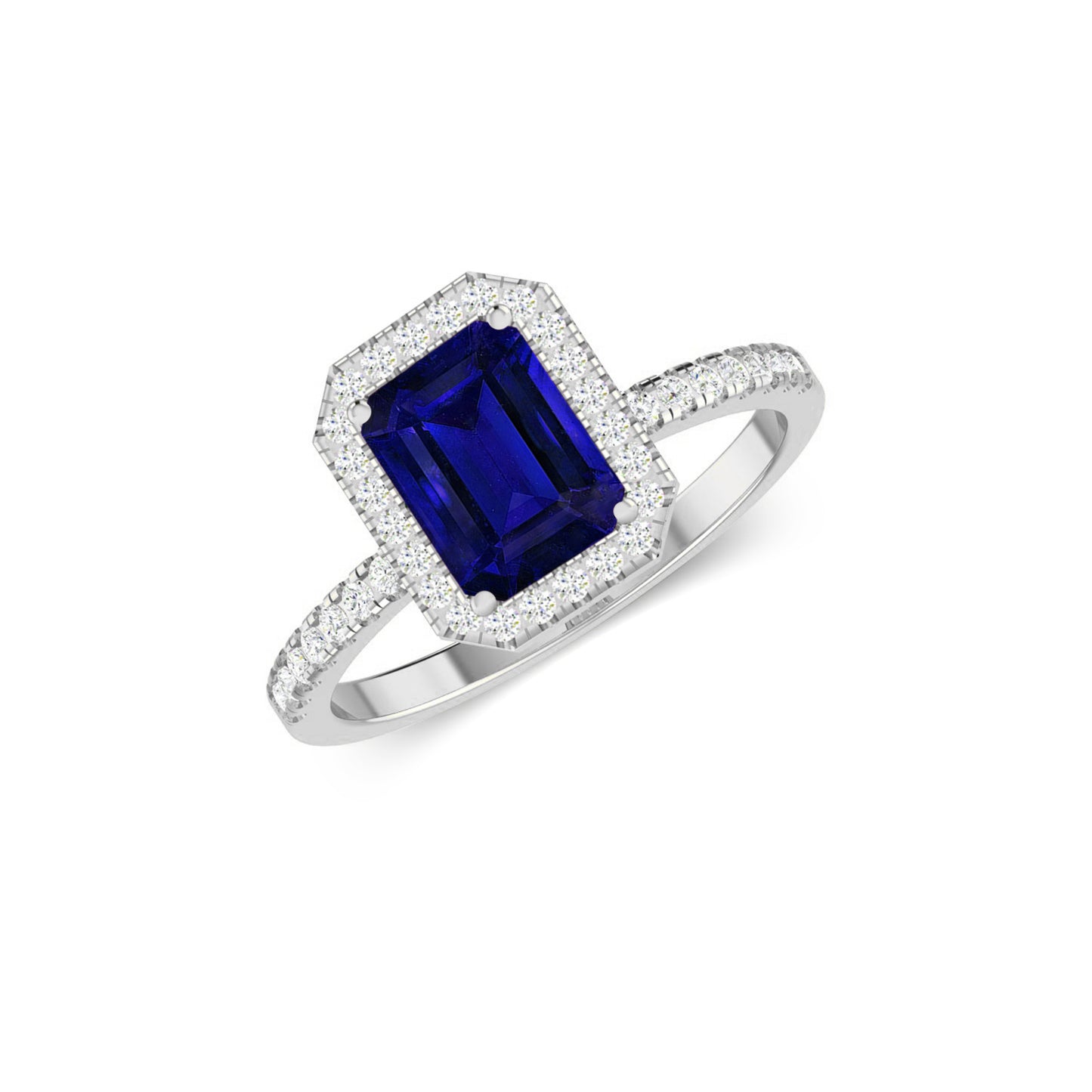 Halo Solitaire Ring | Sterling Silver Birthstone Ring | Genuine Gemstone Studded Ring | Personalized Promise Ring | Gift for Her