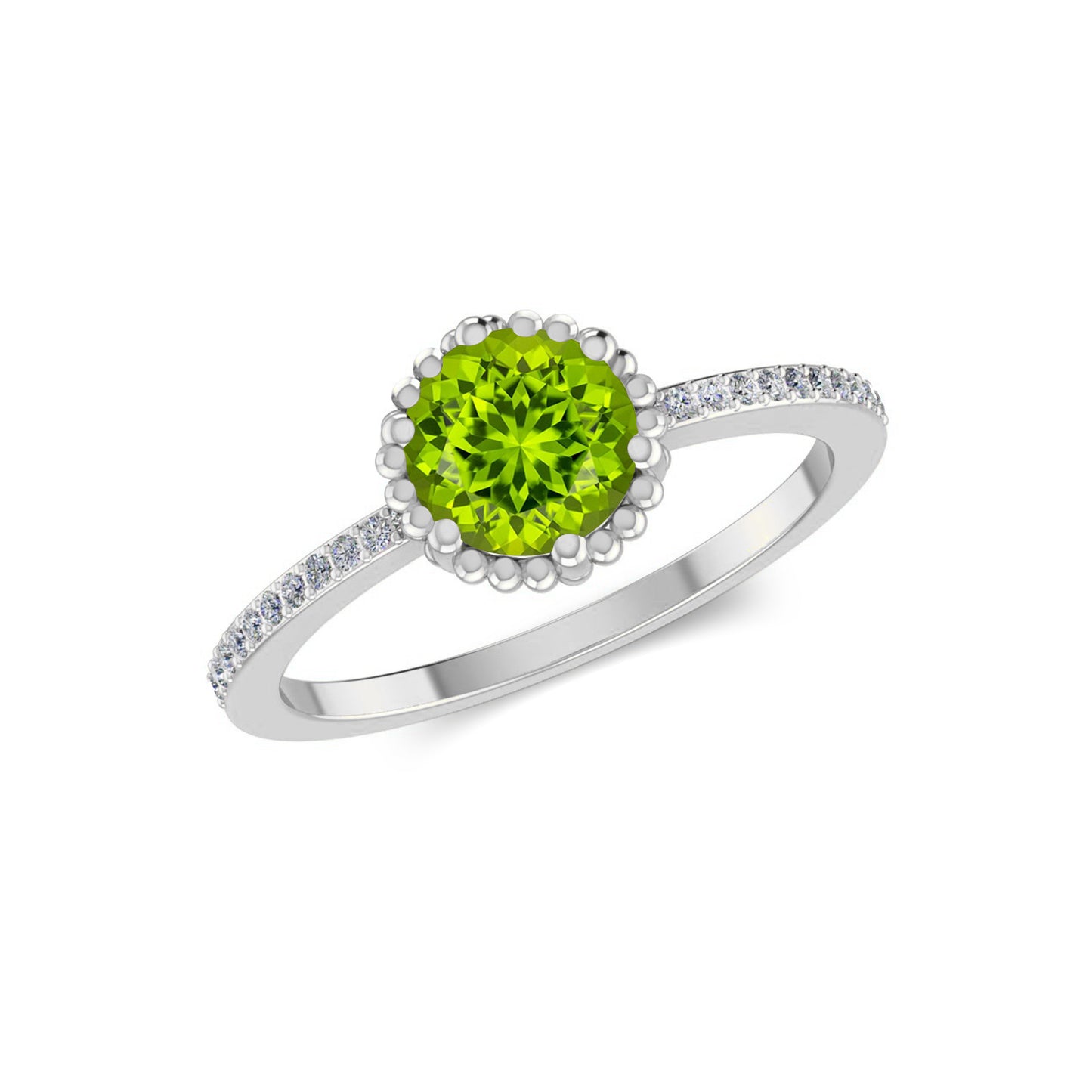 Bezel Halo Solitaire Ring | Sterling Silver Birthstone Ring | Genuine Gemstone & Diamond Studded Ring | Personalized Promise Ring | Gift for Her