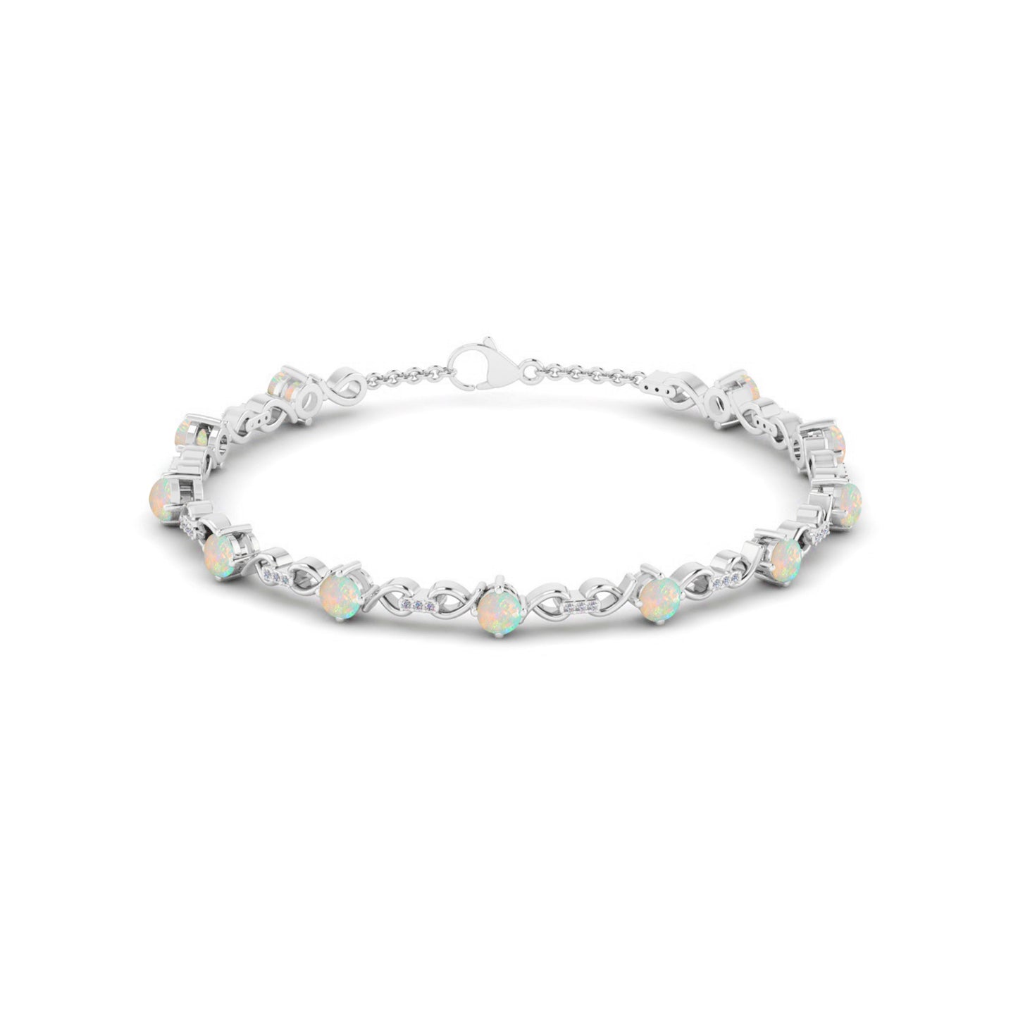 Infinity Tennis Bracelet | Sterling Silver Birthstone Bracelet | Adjustable Chain | 15 Gemstone Choices | Personalized Gemstone Bracelet