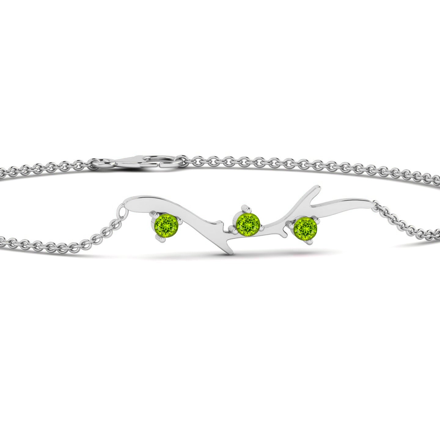 Heartbeat Bracelet | Sterling Silver Birthstone Bracelet | Adjustable Chain | 15 Gemstone Choices | Personalized Gemstone Bracelet