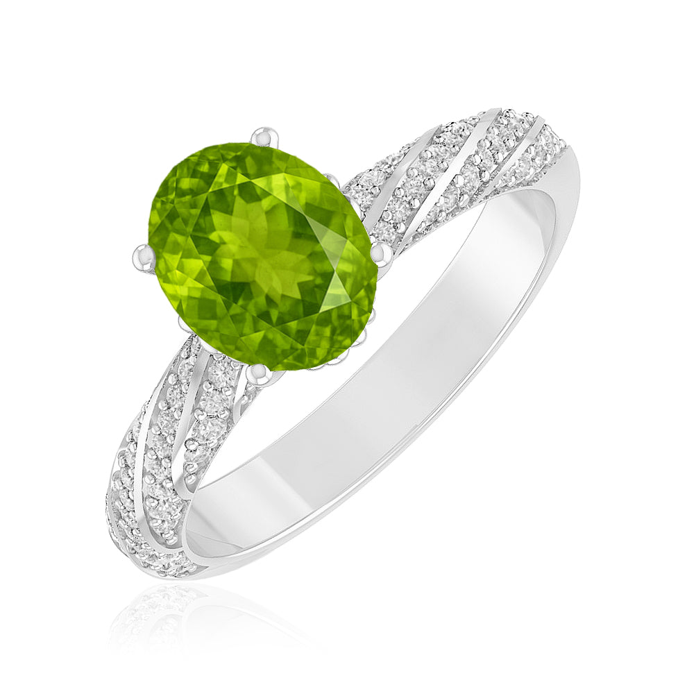 Halo Solitaire Ring | Sterling Silver Birthstone Ring | Genuine Gemstone & Diamond Studded Ring | Personalized Promise Ring | Gift for Her