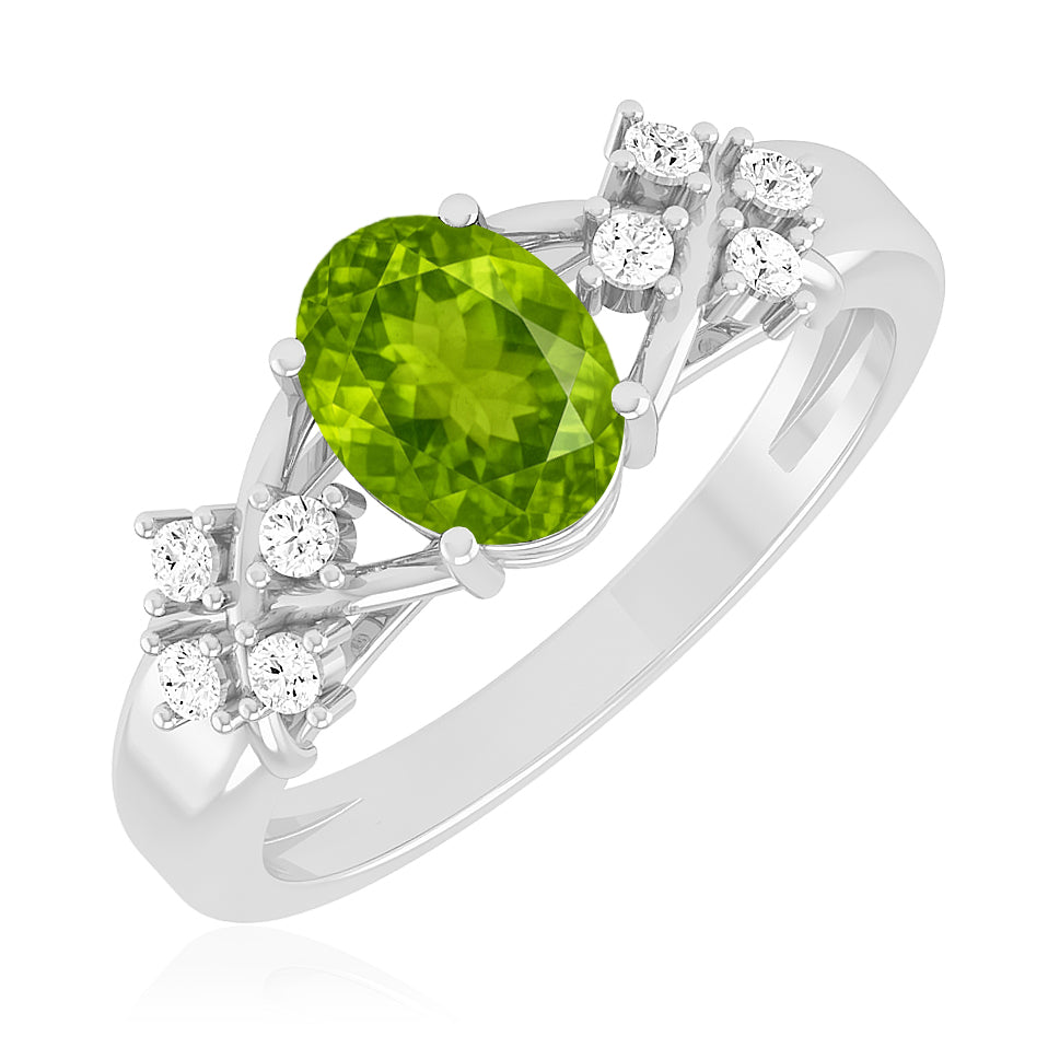 Floral Cluster Solitaire Ring | Sterling Silver Birthstone Ring | Genuine Gemstone & Diamond Studded Ring | Personalized Promise Ring | Gift for Her