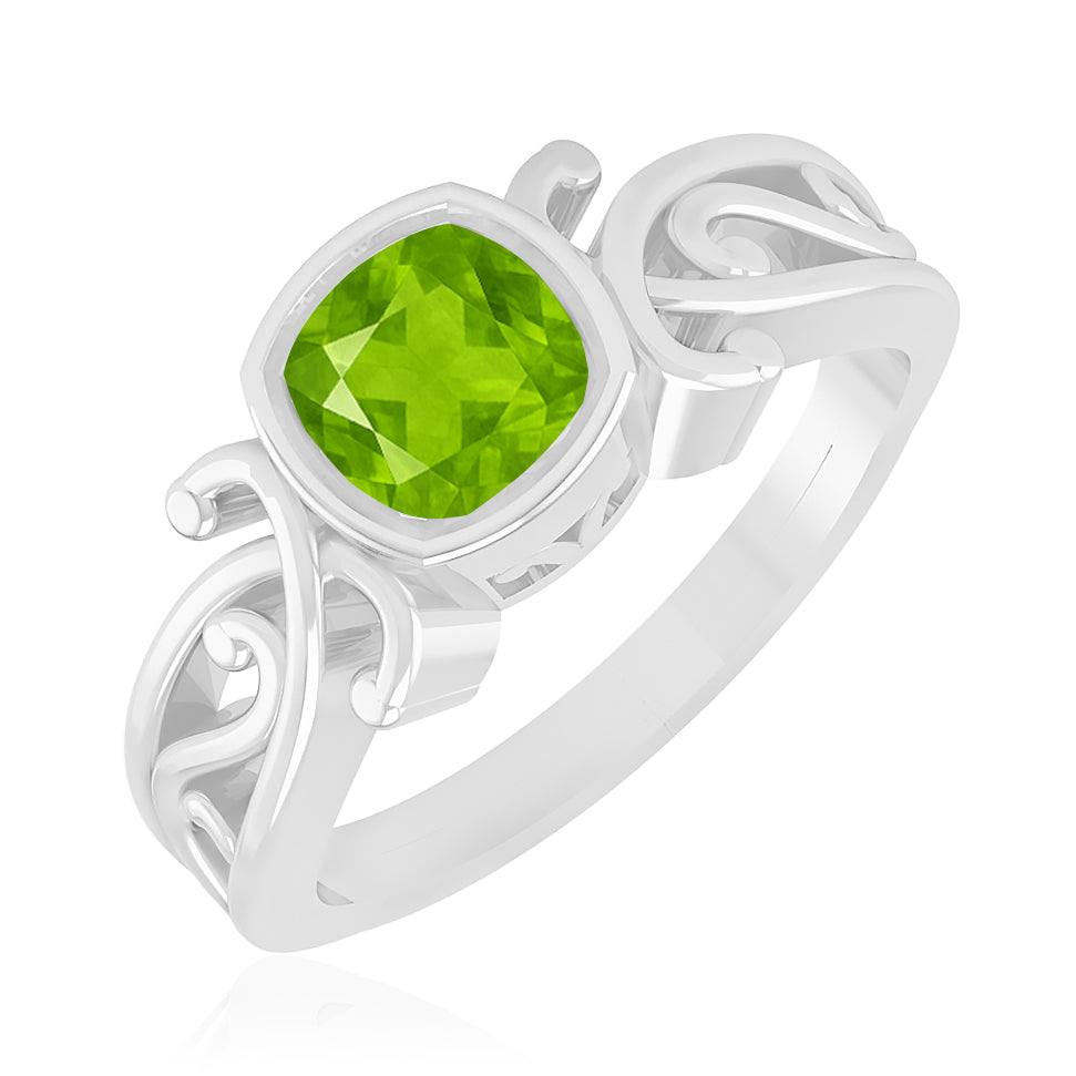 Celtic Knot Bezel Solitaire Ring | Sterling Silver Birthstone Ring | Genuine Gemstone & Diamond Studded Ring | Personalized Promise Ring | Gift for Her