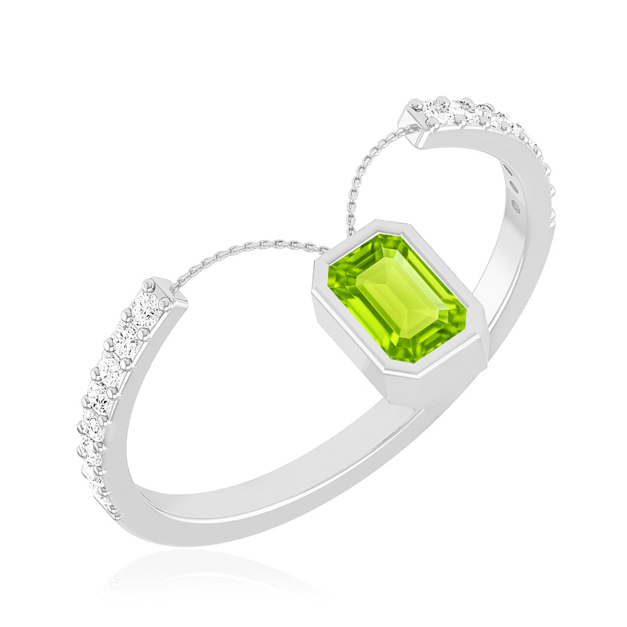 Open Bypass Ring | Sterling Silver Birthstone Ring | Genuine Gemstone Studded Ring | Personalized Promise Ring | Gift for Her