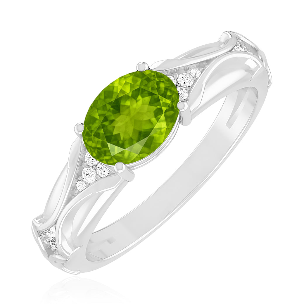 Bypass Solitaire Ring | Sterling Silver Birthstone Ring | Genuine Gemstone Studded Ring | Personalized Promise Ring | Gift for Her