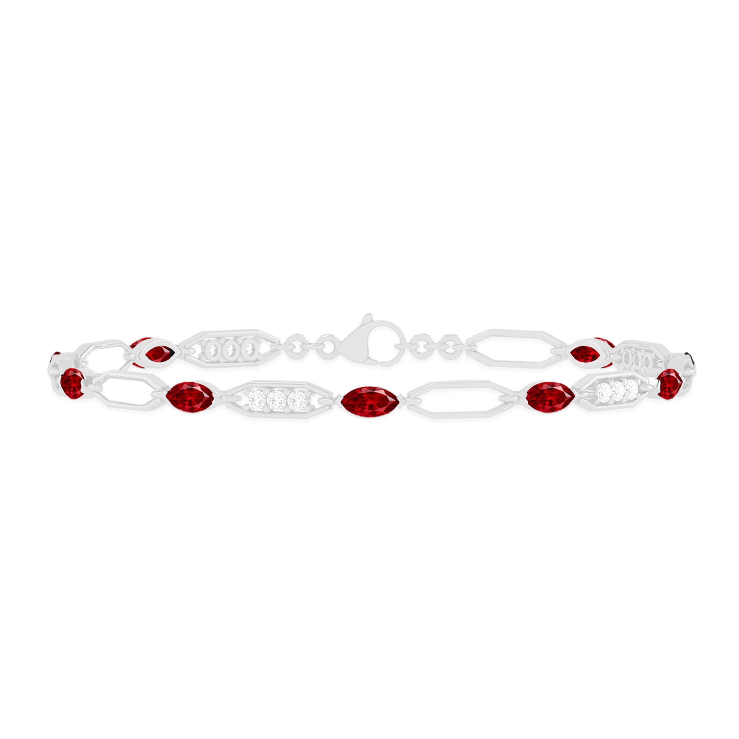Art Deco Link Bracelet | Sterling Silver Birthstone Bracelet | Adjustable Chain | 15 Gemstone Choices | Personalized Gemstone Bracelet Floral Vine Bracelet Canter piece