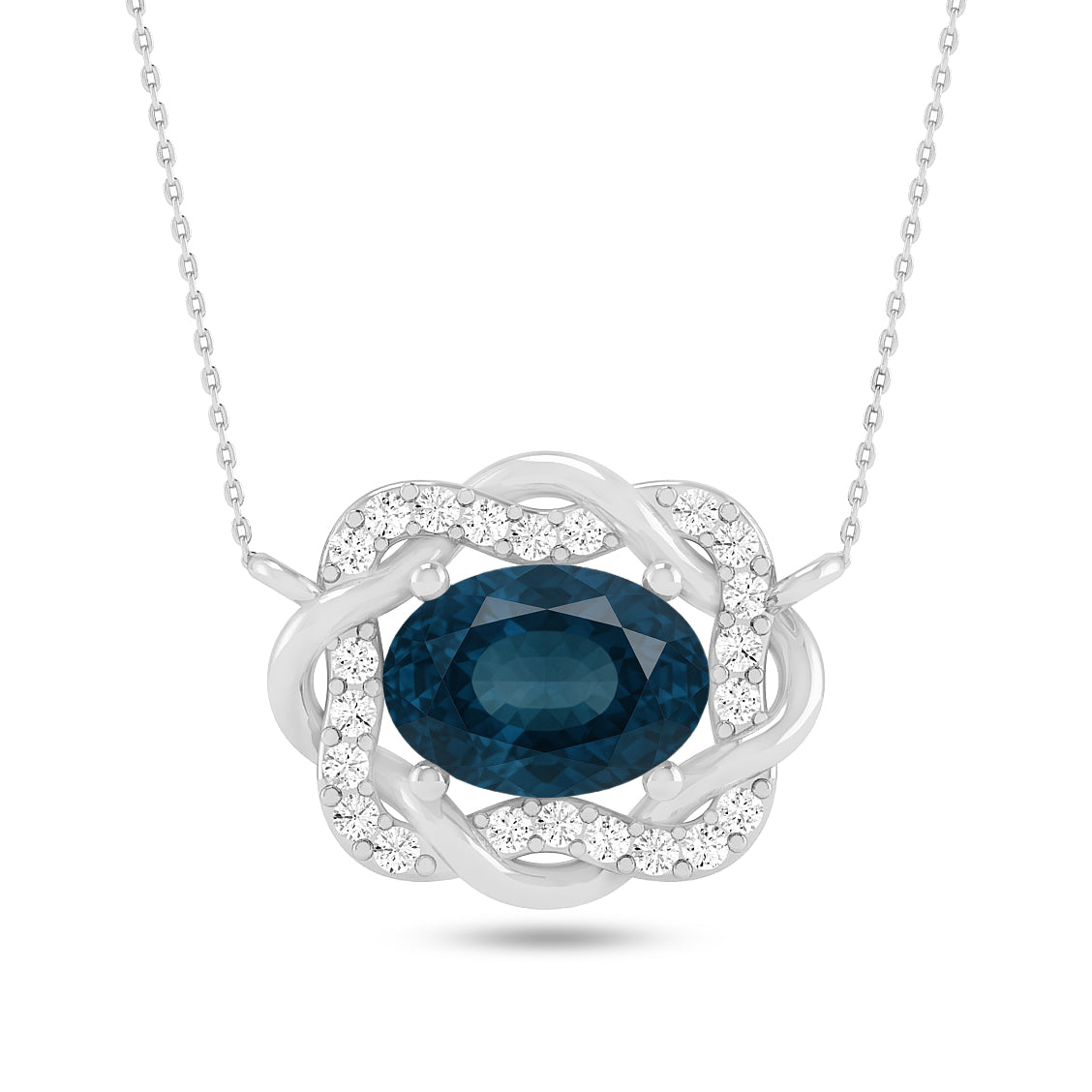 Celtic Knot Halo Pendant | Starburst Pendant | Heart Knot Teardrop Pendant | Sterling Silver Birthstone Necklace | Diamond Accent | Adjustable Chain | 15 Gemstone Choices