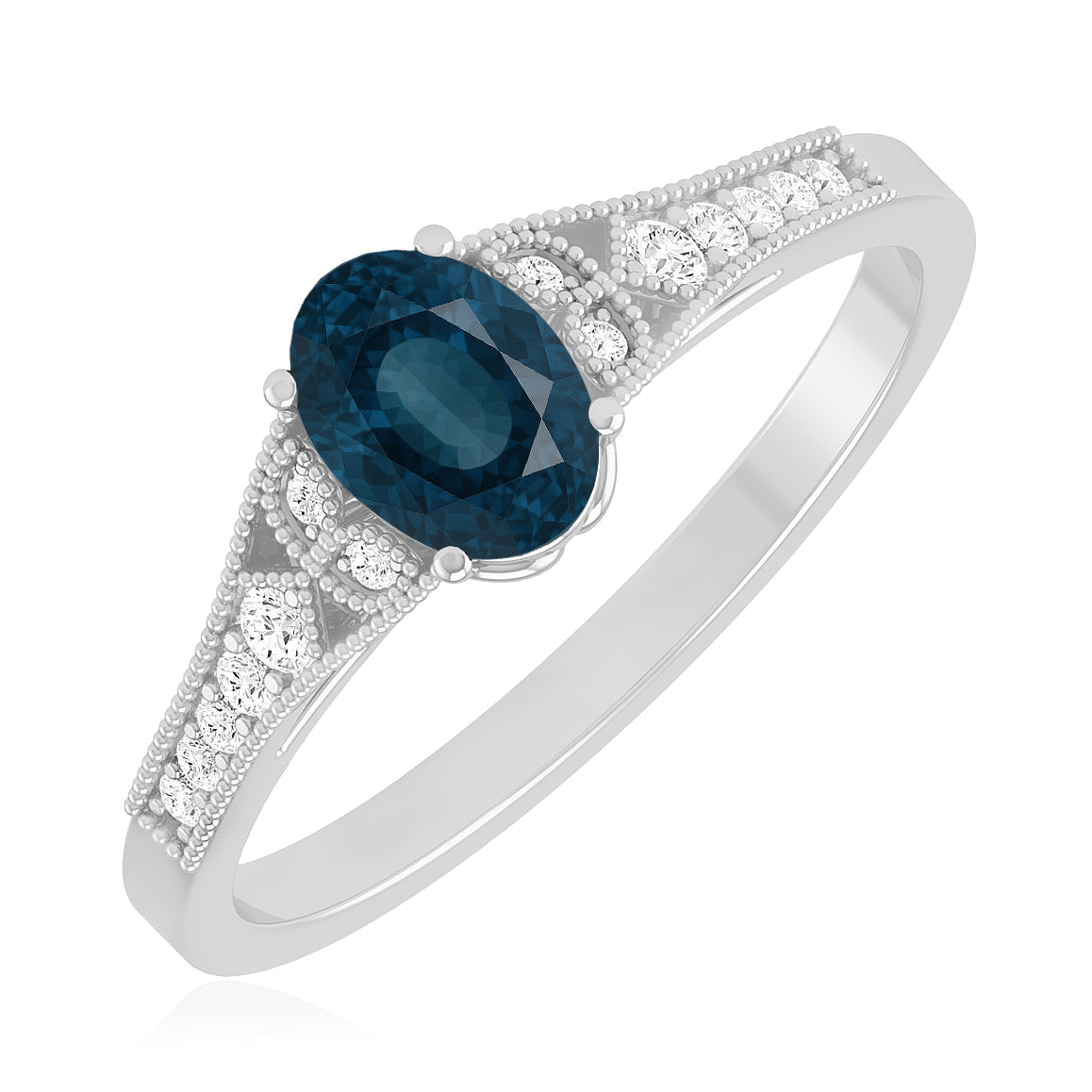 Classic Three-Stone Solitaire Ring | Sterling Silver Birthstone Ring | Genuine Gemstone & Diamond Studded Ring | Personalized Promise Ring | Gift for Her
