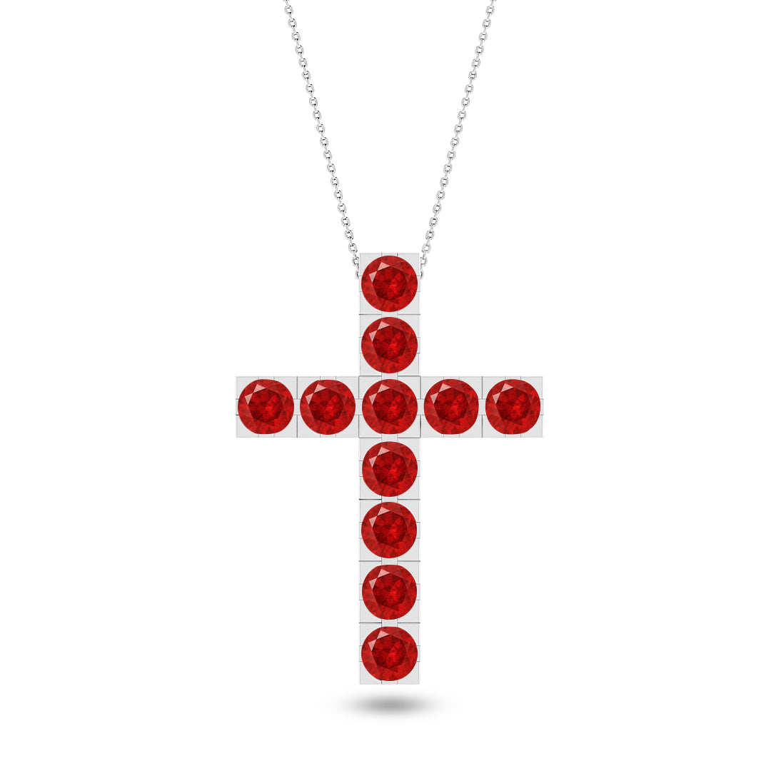 Cross Pendant Necklace | Sterling Silver Birthstone Necklace | Adjustable Chain | 15 Gemstone Choices | Personalized Gemstone Pendant