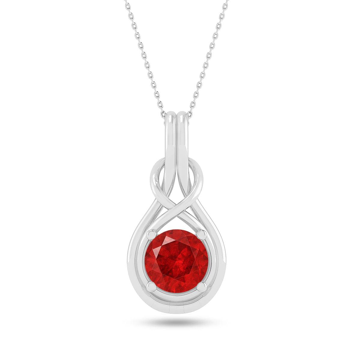 Infinity Teardrop Solitaire Pendant | Sterling Silver Birthstone Necklace | Adjustable Chain | 15 Gemstone Choices | Personalized Gemstone Pendant